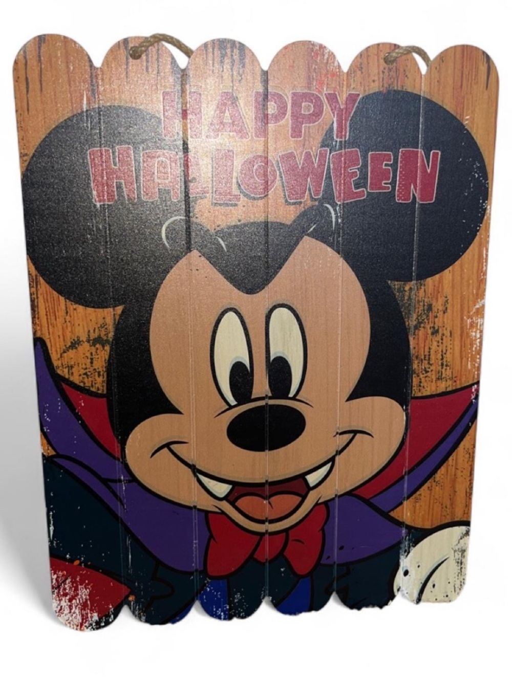 Disney Mickey Mouse Halloween Wooden Wall Sign - Black, Purple, Red, Orange